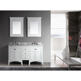 Eviva New York 60" White Double Sink Bathroom Vanity Set - EVVN514-60WH - Bath Vanity Plus