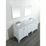 Eviva New York 72" White Double Sink Bathroom Vanity Set - EVVN514-72WH - Bath Vanity Plus