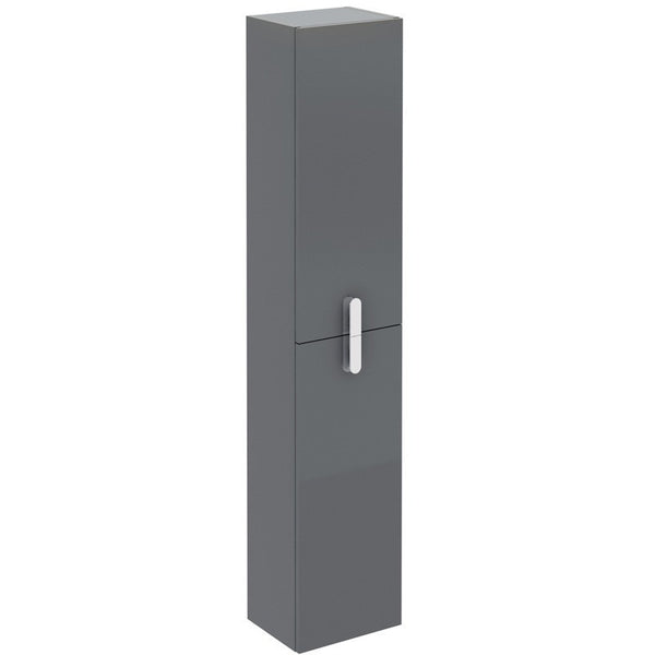 Eviva Cali 12" Gray Wall-Mount Modern Bathroom Linen Cabinet - EVCB32-12GR-Round - Bath Vanity Plus