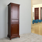 Eviva Elite Stamford® 24" Brown Solid Wood Linen Bathroom Cabinet - EVCB709-24BR - Bath Vanity Plus