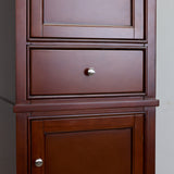Eviva Elite Stamford® 24" Brown Solid Wood Linen Bathroom Cabinet - EVCB709-24BR - Bath Vanity Plus