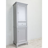 Eviva Elite Stamford® 24" Gray Solid Wood Linen Bathroom Cabinet - EVCB709-24GR - Bath Vanity Plus