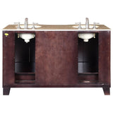 Silkroad Exclusive 60" Dark Espresso Double Vanity Set - HYP-0703-UWC-60 - Bath Vanity Plus