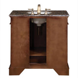 Silkroad Exclusive 36" Ashley Single Sink Vanity Set with Granite Top - HYP-0212-BB-UWC-36 - Bath Vanity Plus