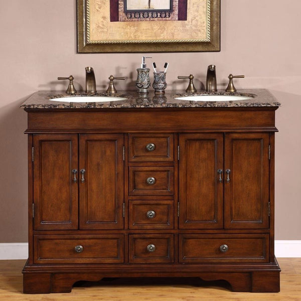 Silkroad Exclusive 48" Bradford Double Sink Vanity Set - HYP-0715-UIC-48 - Bath Vanity Plus