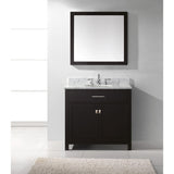 Virtu USA Caroline 36" Espresso Single Bathroom Vanity Set with Marble Top - MS-2036-WM - Bath Vanity Plus