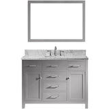 Virtu USA Caroline 48" Gray Single Bathroom Vanity Set with Marble Top - MS-2048-WM - Bath Vanity Plus