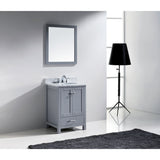 Virtu USA Caroline Avenue 24" Gray Single Bathroom Vanity Set with Marble Top - GS-50024-WM - Bath Vanity Plus