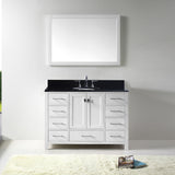 Virtu USA Caroline Avenue 48" White Single Bathroom Vanity Set with Granite Top - GS-50048-BG - Bath Vanity Plus