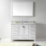 Virtu USA Caroline Avenue 48" White Single Bathroom Vanity Set with Marble Top - GS-50048-WM - Bath Vanity Plus