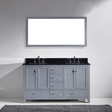 Virtu USA Caroline Avenue 60" Gray Double Bathroom Vanity Set with Granite Top - GD-50060-BG - Bath Vanity Plus