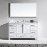 Virtu USA Caroline Avenue 60" White Single Bathroom Vanity Set with Marble Top - GD-50060-WM - Bath Vanity Plus