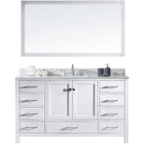 Virtu USA Caroline Avenue 60" White Single Bathroom Vanity Set with Marble Top - GD-50060-WM - Bath Vanity Plus