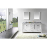 Virtu USA Caroline Avenue 72" White Double Bathroom Vanity Set with Marble Top - GD-50072-WM - Bath Vanity Plus