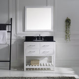 Virtu USA Caroline Estate 36" White Single Bathroom Vanity Set with Granite Top - MS-2236-BG-WH - Bath Vanity Plus