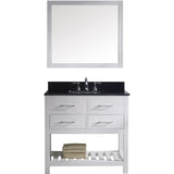 Virtu USA Caroline Estate 36" White Single Bathroom Vanity Set with Granite Top - MS-2236-BG-WH - Bath Vanity Plus