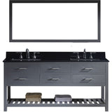Virtu USA Caroline Estate 72" Gray Double Bathroom Vanity Set with Granite Top - MD-2272-BGRO-GR - Bath Vanity Plus