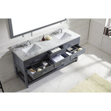 Virtu USA Caroline Estate 72" Gray Double Bathroom Vanity Set with Marble Top - MD-2272-WM-GR - Bath Vanity Plus
