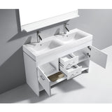 Virtu USA Gloria 48" White Double Bathroom Vanity Set - MD-423-WH - Bath Vanity Plus