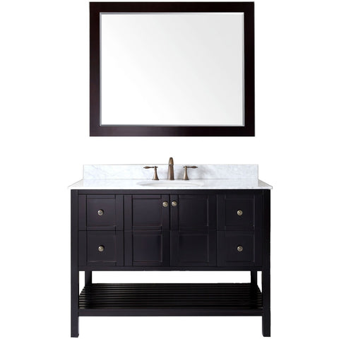 Virtu USA Winterfell 48" Espresso Single Bathroom Vanity Set with Marble Top - ES-30048-WM-ES - Bath Vanity Plus
