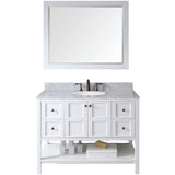 Virtu USA Winterfell 48" White Single Bathroom Vanity Set with Marble Top - ES-30048-WM-WH - Bath Vanity Plus
