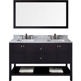 Virtu USA Winterfell 60" Espresso Double Bathroom Vanity Set with Marble Top - ED-30060-WM-ES - Bath Vanity Plus