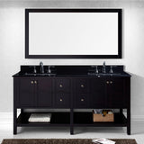 Virtu USA Winterfell 72" Espresso Double Bathroom Vanity Set with Granite Top - ED-30072-BGSQ-ES - Bath Vanity Plus