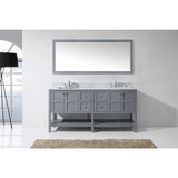 Virtu USA Winterfell 72" Gray Double Bathroom Vanity Set with Marble Top - ED-30072-WM-GR - Bath Vanity Plus