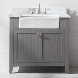 Design Element Freestanding Bathroom Vanity in Gray_Burbank Transitional Gray 36" Single Sink Vanity with Quartz Countertop | BK-36-GY