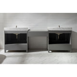 Estate Transitional 102" Double Sink Bathroom Vanity Modular Set in Gray | ES-102MC-GY