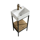 Faucet and drain are not included. *Due to the nature of reclaimed wood, each vanity may have distinct markings, knots, slight cracks, and uneven surfaces.