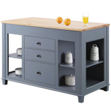 Medley 54" Kitchen Island With Slide Out Table in Gray | KD-01-GY