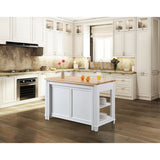 Medley 54" Kitchen Island With Slide Out Table in White | KD-01-W