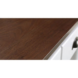 Monterey 36" Kitchen Island With Dark Walnut Veneered Wood Countertop in White | KD-03-36-W-WD