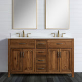 The Bryson bathroom vanity cabinet by Design Element combines classic rustic charms with modern features. The cabinet is made from 100% reclaimed wood which is both durable and environmentally friendly. Each Austin vanity has its own unique history.