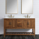 The cabinet is made from 100% reclaimed wood which is both durable and environmentally friendly. Each Austin vanity has its own unique history.