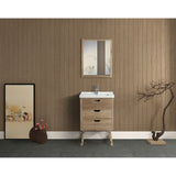 The Fredric 24 inch single sink vanity by Design Element combines classic rustic charms with modern features.