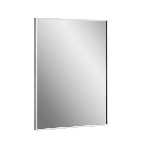 Design Element Vera 24 in. x 32 in. Modern Rectangle Framed Brushed Steel Wall Mount Vanity Mirror | MIR-2432-SQ-CH
