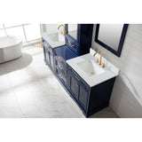Milano Transitional Blue 84" Double Sink Vanity Modular Set | ML-84MC-BLU