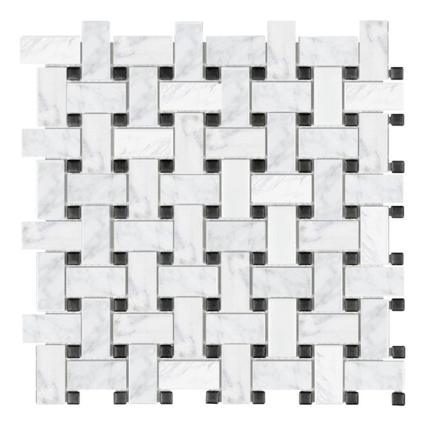 Design Element Basketweave 12 in. x 12 in. Marble Mosaic Wall Tile (10 sq. ft. / case) | MTILE02