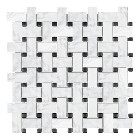 Design Element Basketweave 12 in. x 12 in. Marble Mosaic Wall Tile (10 sq. ft. / case) | MTILE02