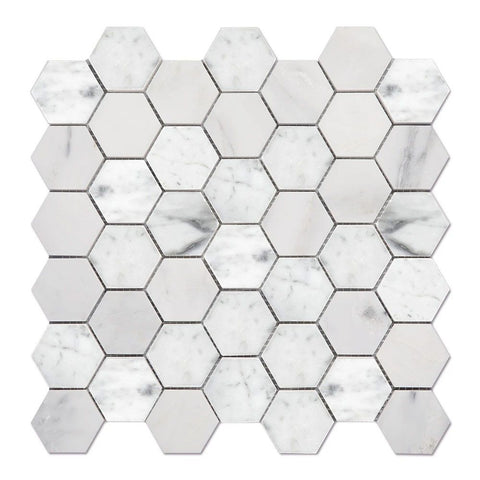 Design Element Hexagon 12 in. x 12 in. Marble Mosaic Wall Tile (10 sq. ft. / case) | MTILE04