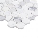 Add a touch of style and elegance to your kitchen or bathroom decor with the Hexagon mosaic wall tile by Design Element.