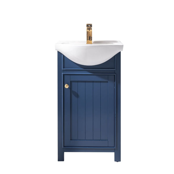 Design Element Marian 20 in. W x 16.75 in. D Bath Vanity in Blue with Ceramic Vanity Top in White with White Basin | S05-20-BLU