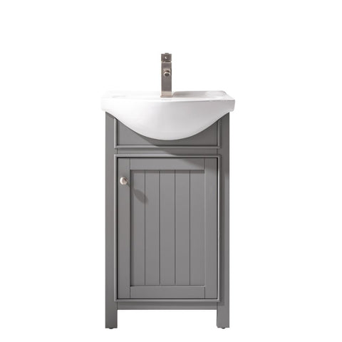 Design Element Marian 20 in. W x 16.75 in. D Bath Vanity in Gray with Porcelain Vanity Top in White with White Basin | S05-20-GY