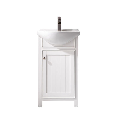 Design Element Marian 20 in. W x 16.75 in. D Bath Vanity in White with Ceramic Vanity Top in White with White Basin | S05-20-WT