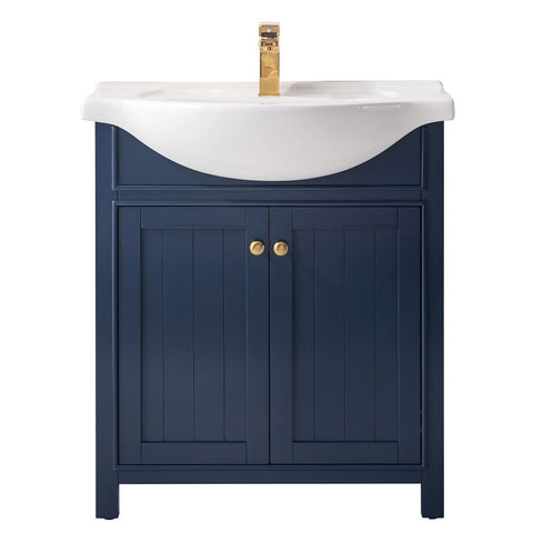 Design Element Marian 30 in. W x 19.25 in. D Bath Vanity in Blue with Ceramic Vanity Top in White with White Basin | S05-30-BLU