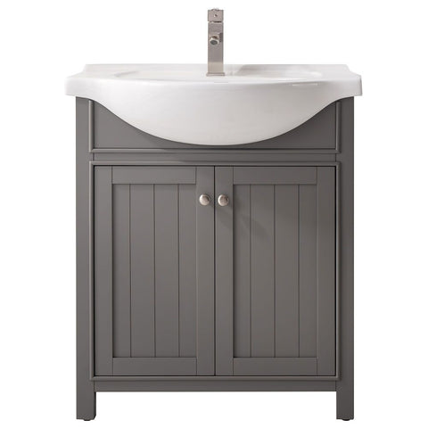 Design Element Marian 30 in. W x 19.25 in. D Bath Vanity in Gray with Ceramic Vanity Top in White with White Basin | S05-30-GY