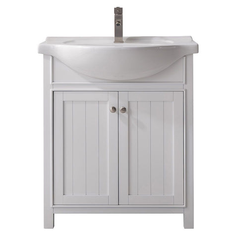 Design Element Marian 30 in. W x 19.25 in. D Bath Vanity in White with Ceramic Vanity Top in White with White Basin | S05-30-WT