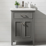 Cameron Transitional 24" Gray Single Sink Vanity | S09-24-GY